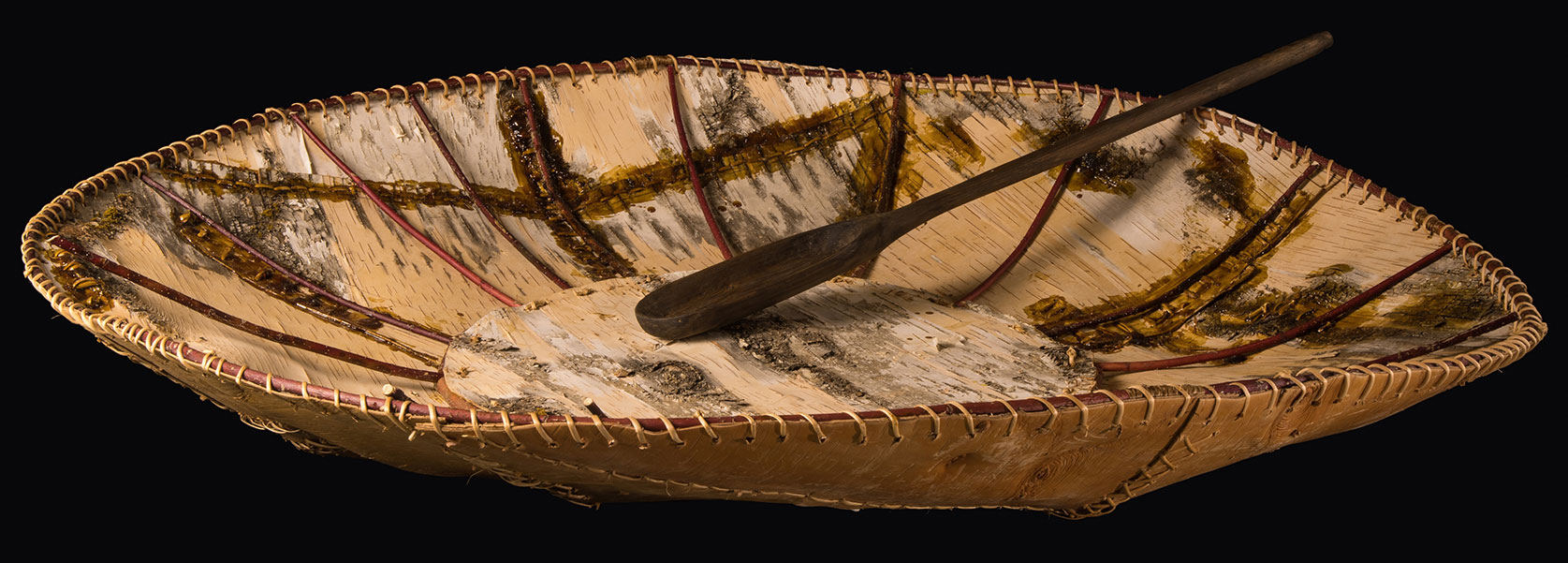 Birchbark gathering tray and ladle